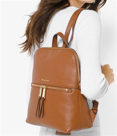 michael kors rhea zip braun|michael michael kors rhea zip medium slim backpack brown.